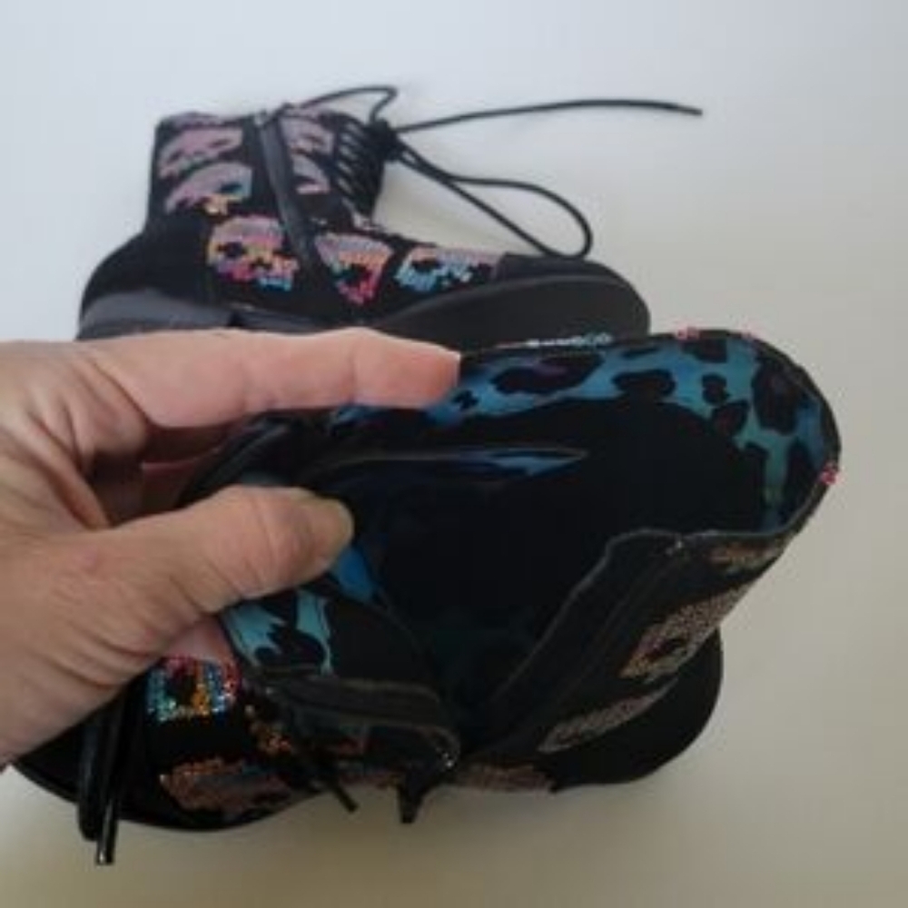 New Iron Fist Women's 5 Sugar Hiccup Combat Boots Black - Picture 10 of 12